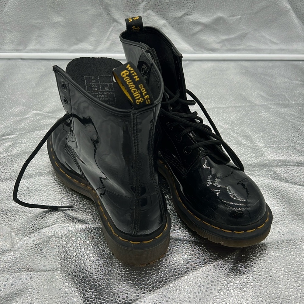 Dr Martens AirWair with bouncing soles patent leather boots